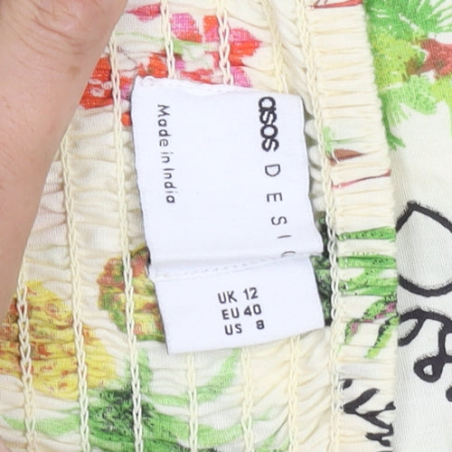 ASOS Women's Strapless Floral Dress Size 12 Multicolour