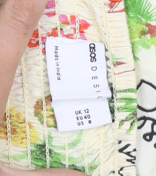 ASOS Women's Strapless Floral Dress Size 12 Multicolour