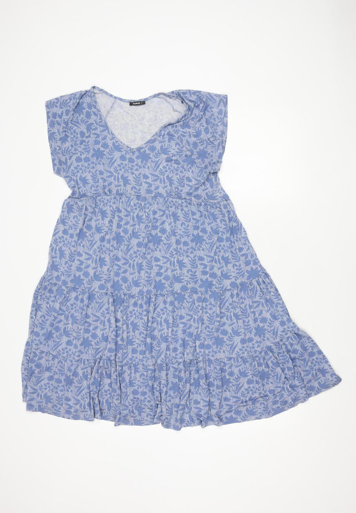 Roman Women's Blue Floral Skater Dress Size 14