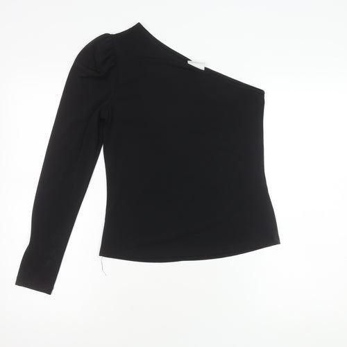 VILA Women's Black One Shoulder Top Small