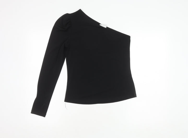 VILA Women's Black One Shoulder Top Small