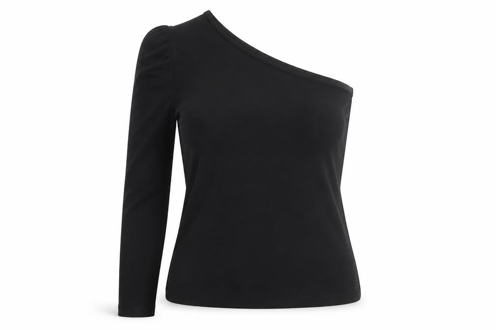 VILA Women's Black One Shoulder Top Small