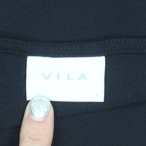 VILA Women's Black One Shoulder Top Small