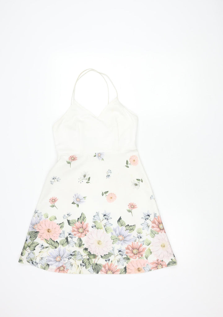 New Look Women's Multicoloured Floral A-Line Dress Size 8