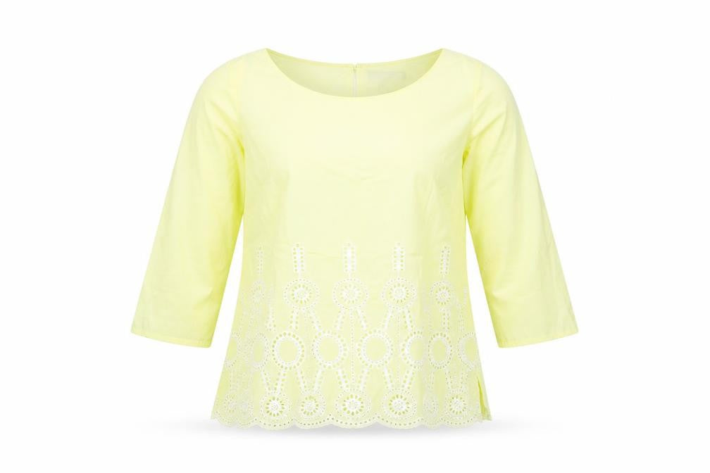 Front view of Bravissimo Women's Yellow Top, size 10