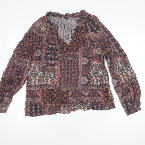 Next Women's Multicoloured Patchwork Top, UK 14