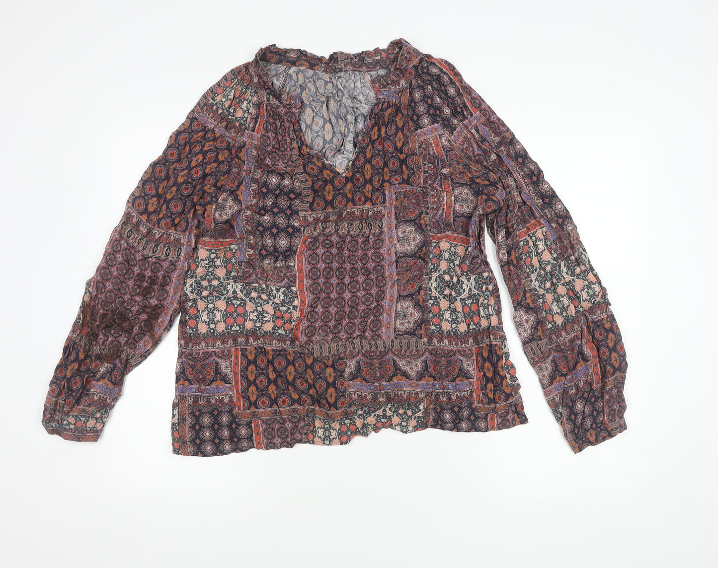 Next Women's Multicoloured Patchwork Top, UK 14