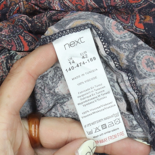 Next Women's Multicoloured Patchwork Top, UK 14