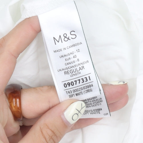 Marks and Spencer Women's White Embroidered Shirt