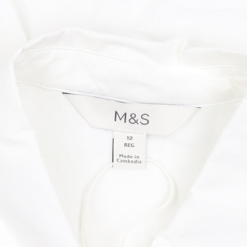 Marks and Spencer Women's White Embroidered Shirt