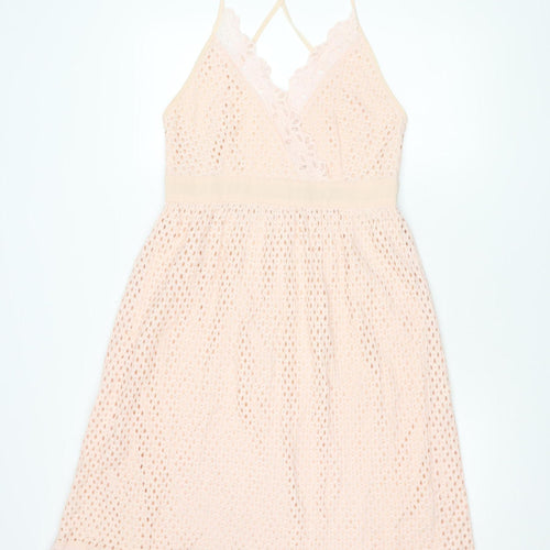 Boohoo Women's Pink Fit & Flare Dress, Size 14, Summer Party