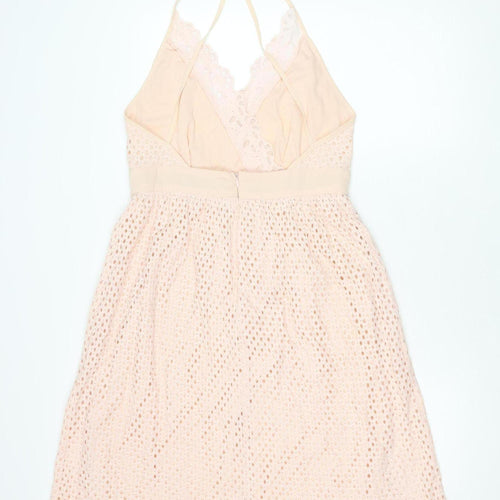 Boohoo Women's Pink Fit & Flare Dress, Size 14, Summer Party