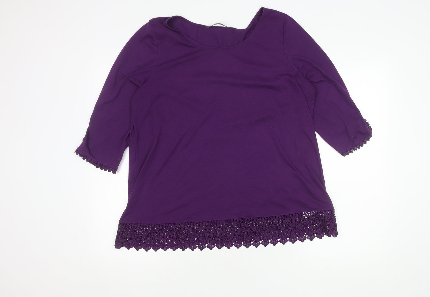 Bonmarché Women's Purple 3/4 Sleeve Top