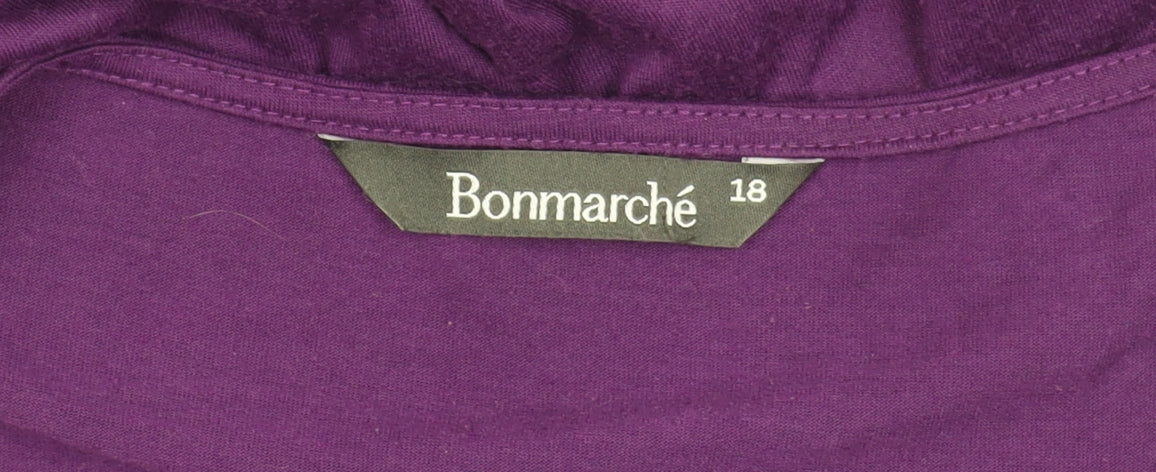 Bonmarché Women's Purple 3/4 Sleeve Top