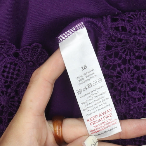 Bonmarché Women's Purple 3/4 Sleeve Top