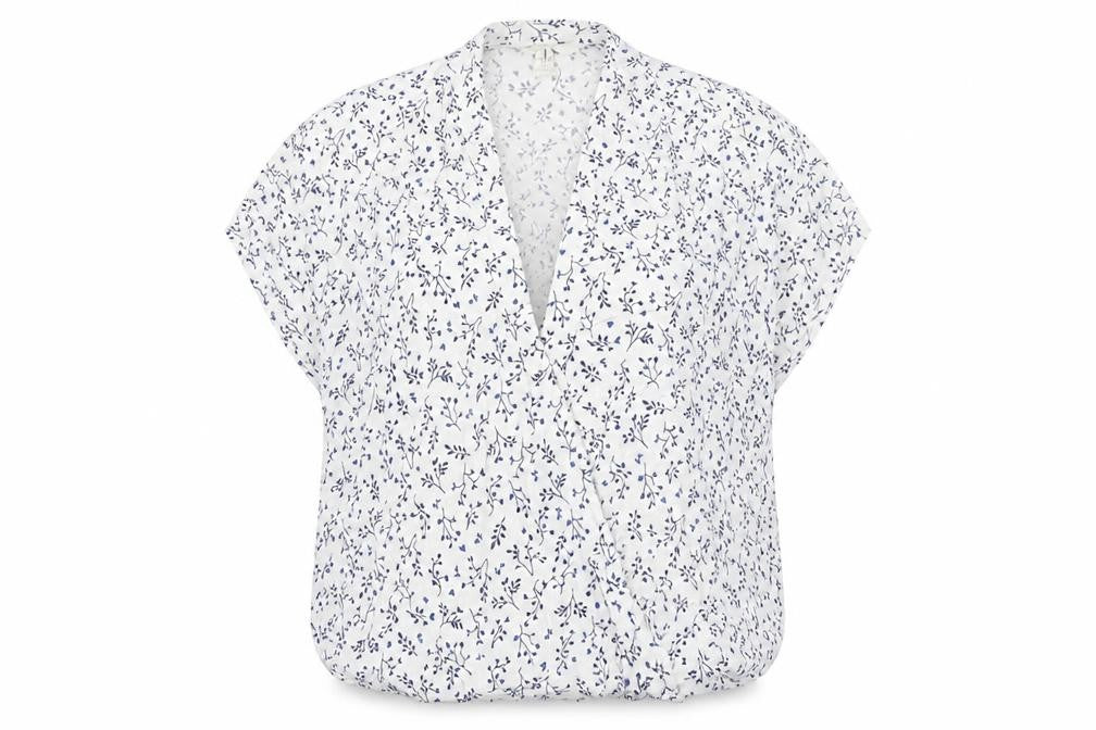 Front view of H&M Women's White Kimono Top Viscose Floral, size 10