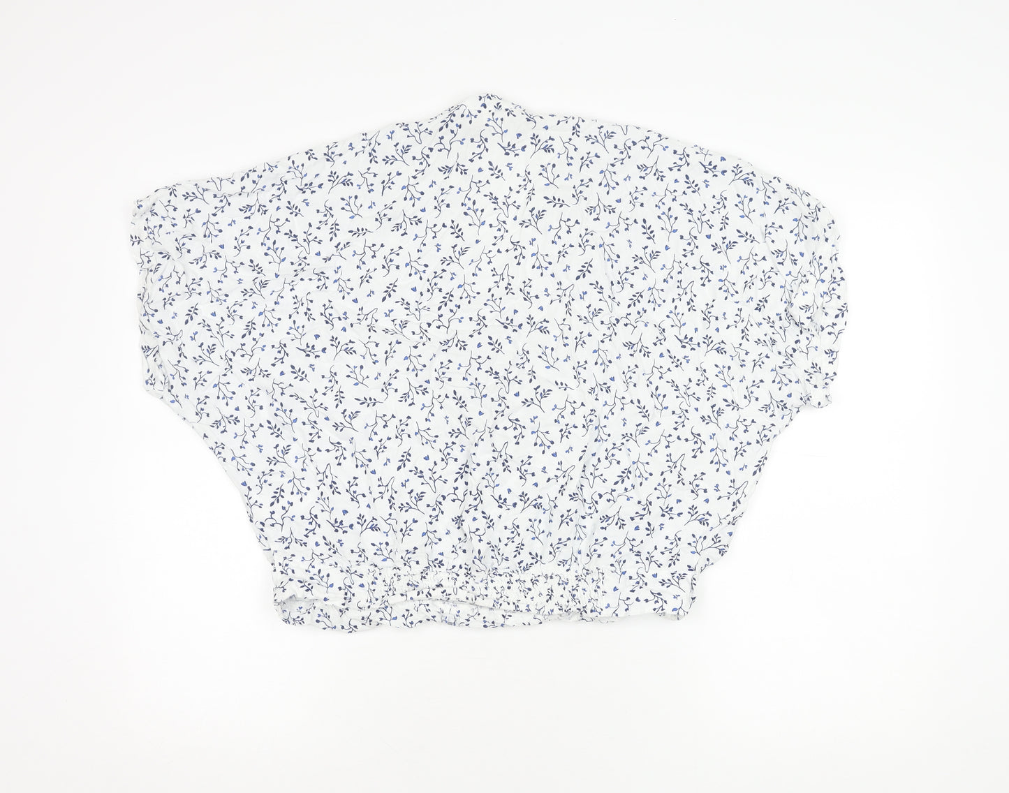 H&M Women's White Kimono Top Viscose Floral Size 10