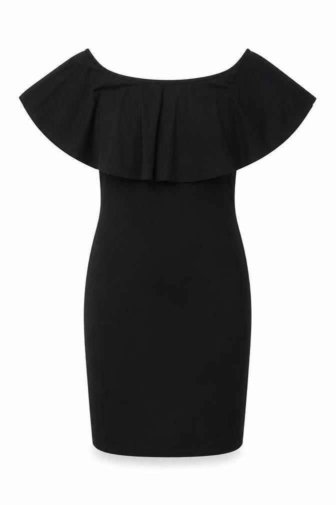 Front view of Quiz Women's Black Off the Shoulder Dress, size 12