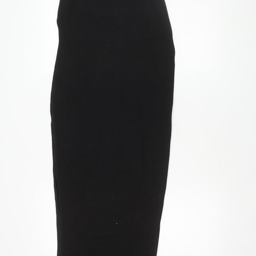 Pull&Bear Women's Black Sleeveless Mock Neck Dress