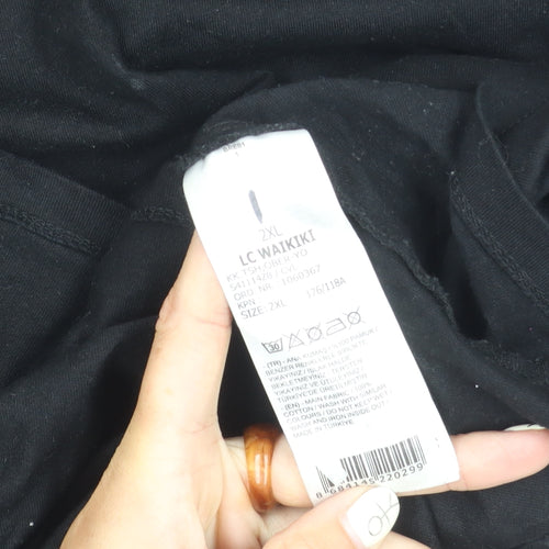 LC Waikiki Men's Black 2XL Crew Neck T-Shirt