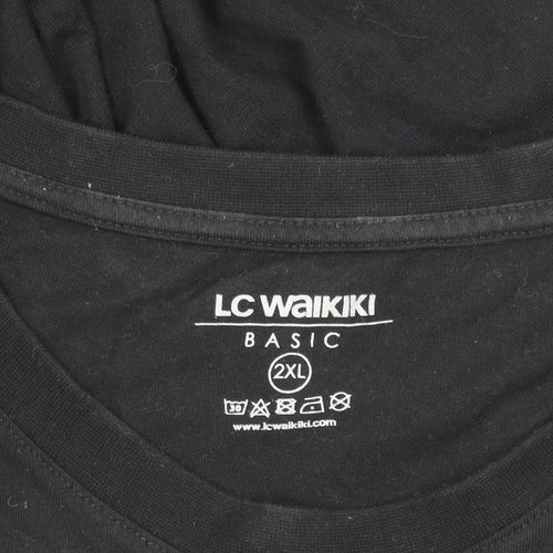LC Waikiki Men's Black 2XL Crew Neck T-Shirt