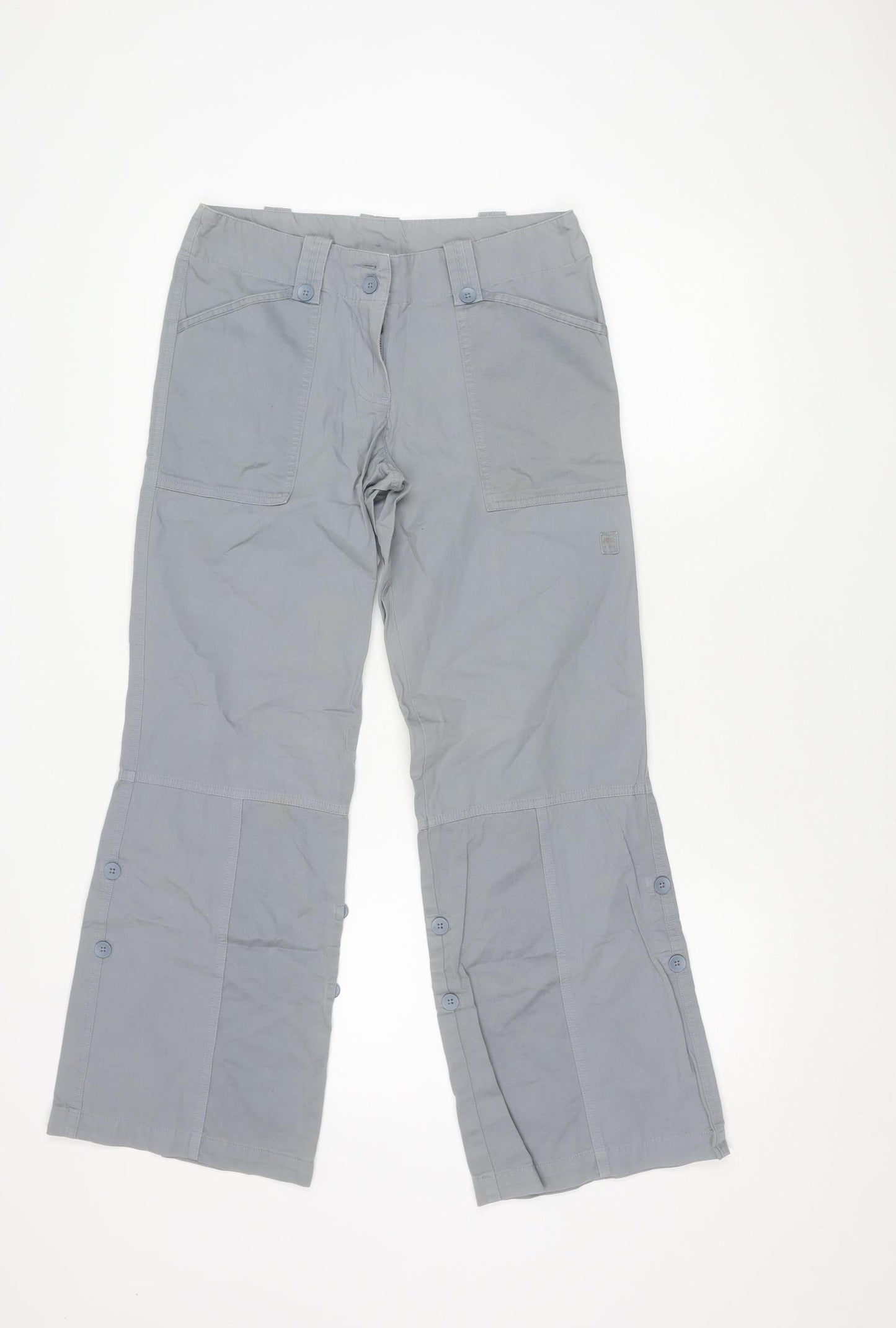 Next Women's Grey Cargo Trousers Size 6 Petite