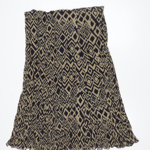 Per Una Women's Blue Beige Geometric Long Skirt Size 22