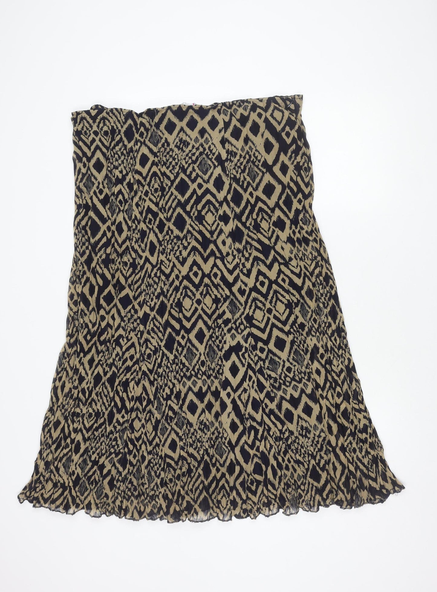 Per Una Women's Blue Beige Geometric Long Skirt Size 22