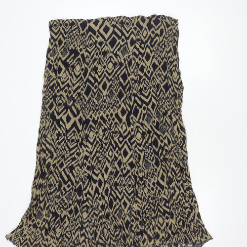 Per Una Women's Blue Beige Geometric Long Skirt Size 22