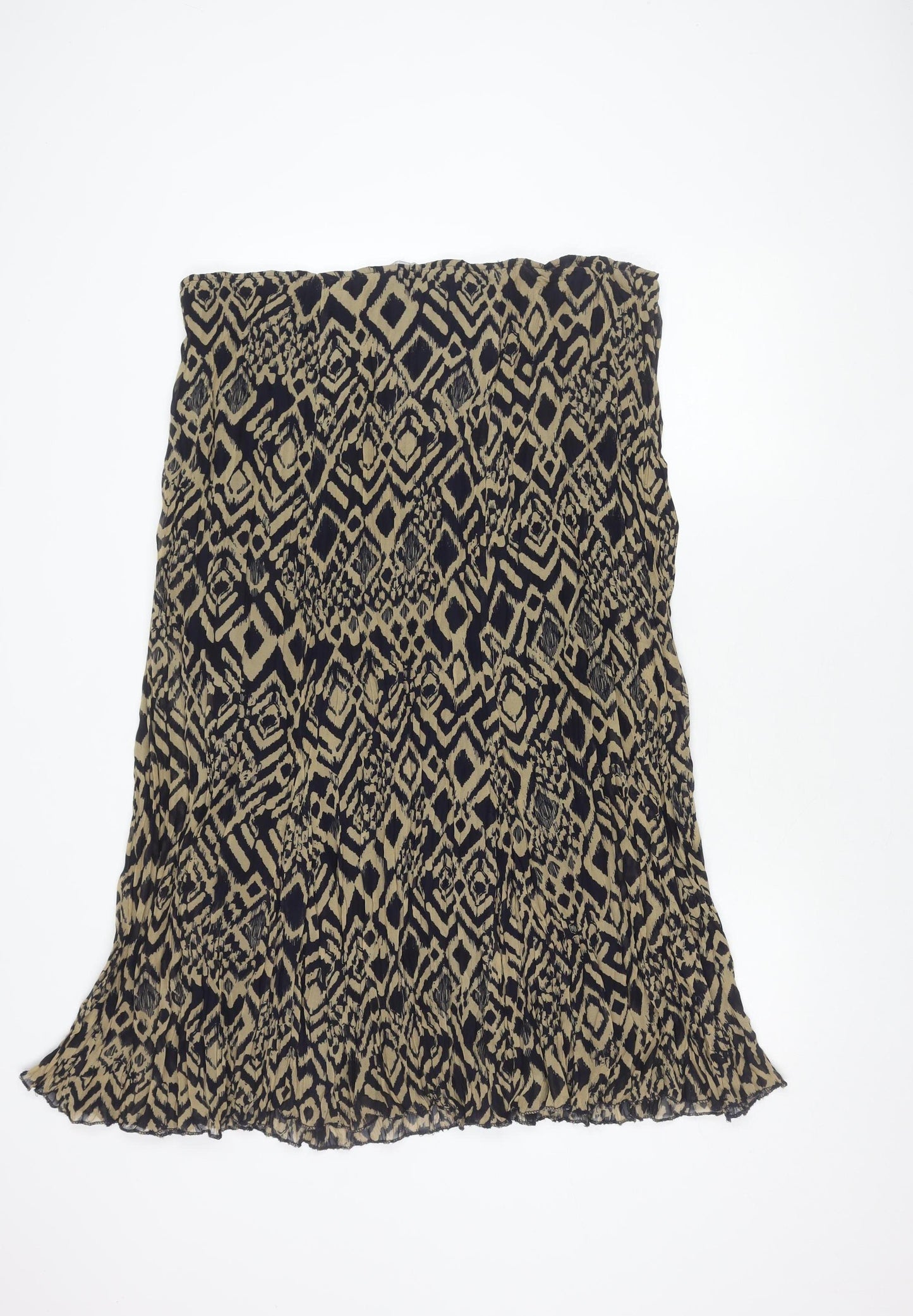 Per Una Women's Blue Beige Geometric Long Skirt Size 22