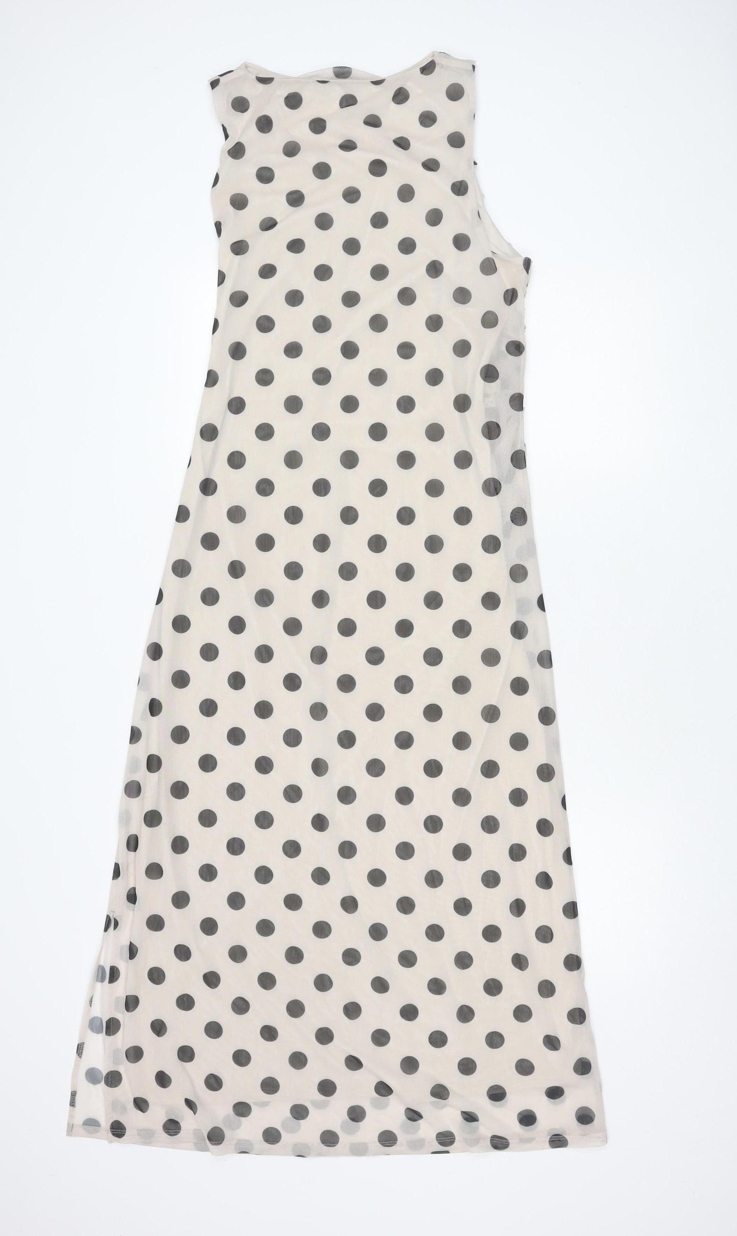 Marks and Spencer Women's White Polka Dot Midi Dress Size 16