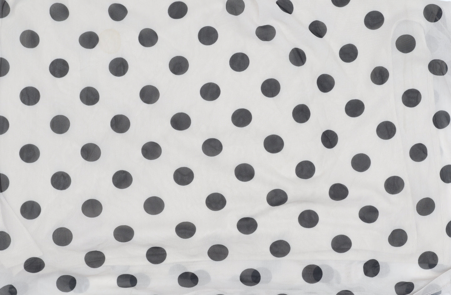 Marks and Spencer Women's White Polka Dot Midi Dress Size 16