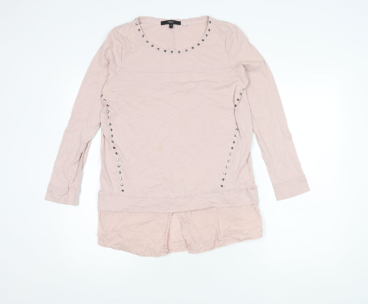 Next Women's Pink Studded Long Sleeve Top Size 10