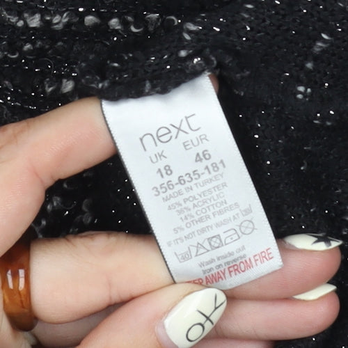 Next Women's Black Knit Dress Size 18