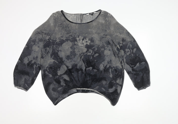 Next Women's Grey Animal Print Blouse Size 12