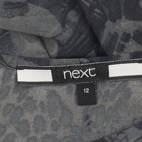 Next Women's Grey Animal Print Blouse Size 12