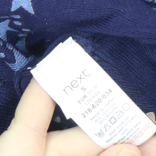 Next Women's Blue Star V-Neck Pullover Jumper S
