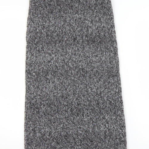 Zara Women's Grey Knit Skirt, Size 12, Button Accent