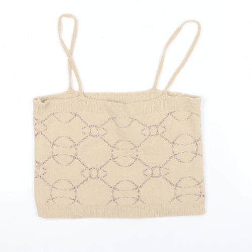 MNG Women's Beige Camisole Spaghetti Strap Tank