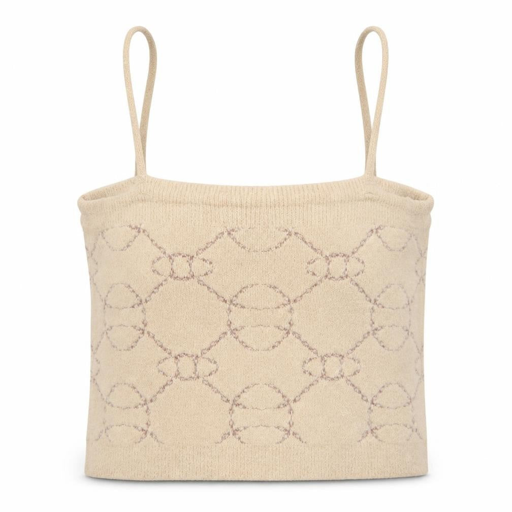Front view of Mango Women's Beige Camisole Spaghetti Strap Tank