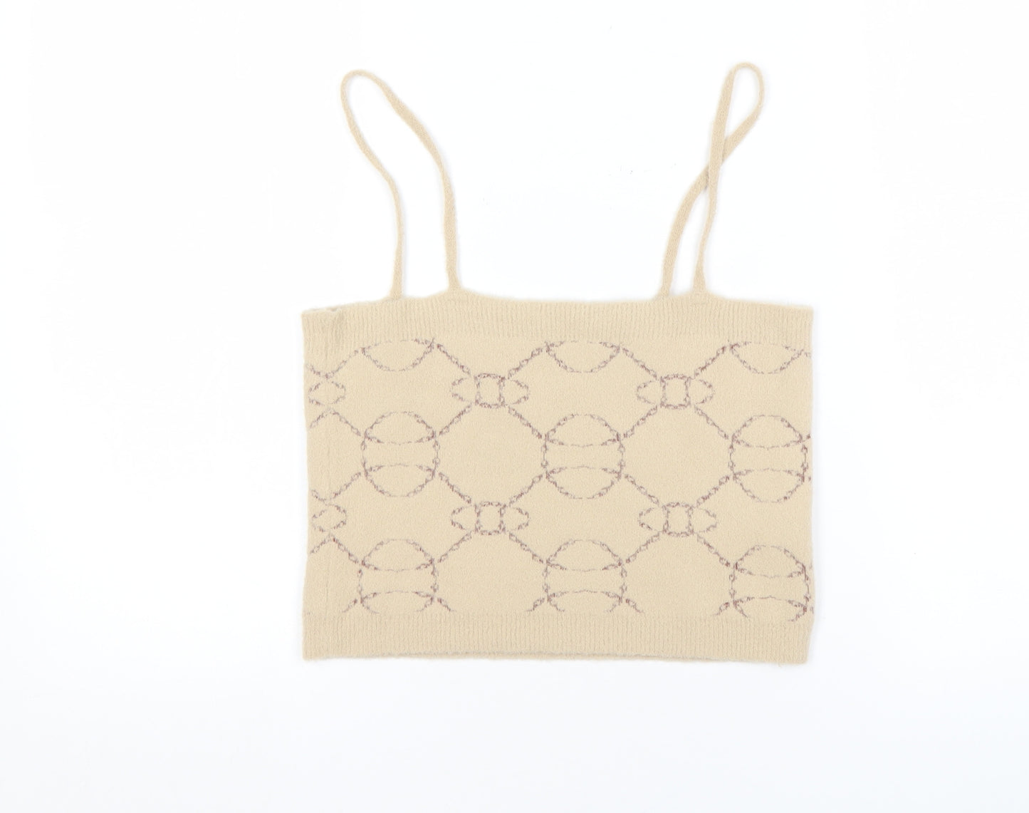 MNG Women's Beige Camisole Spaghetti Strap Tank
