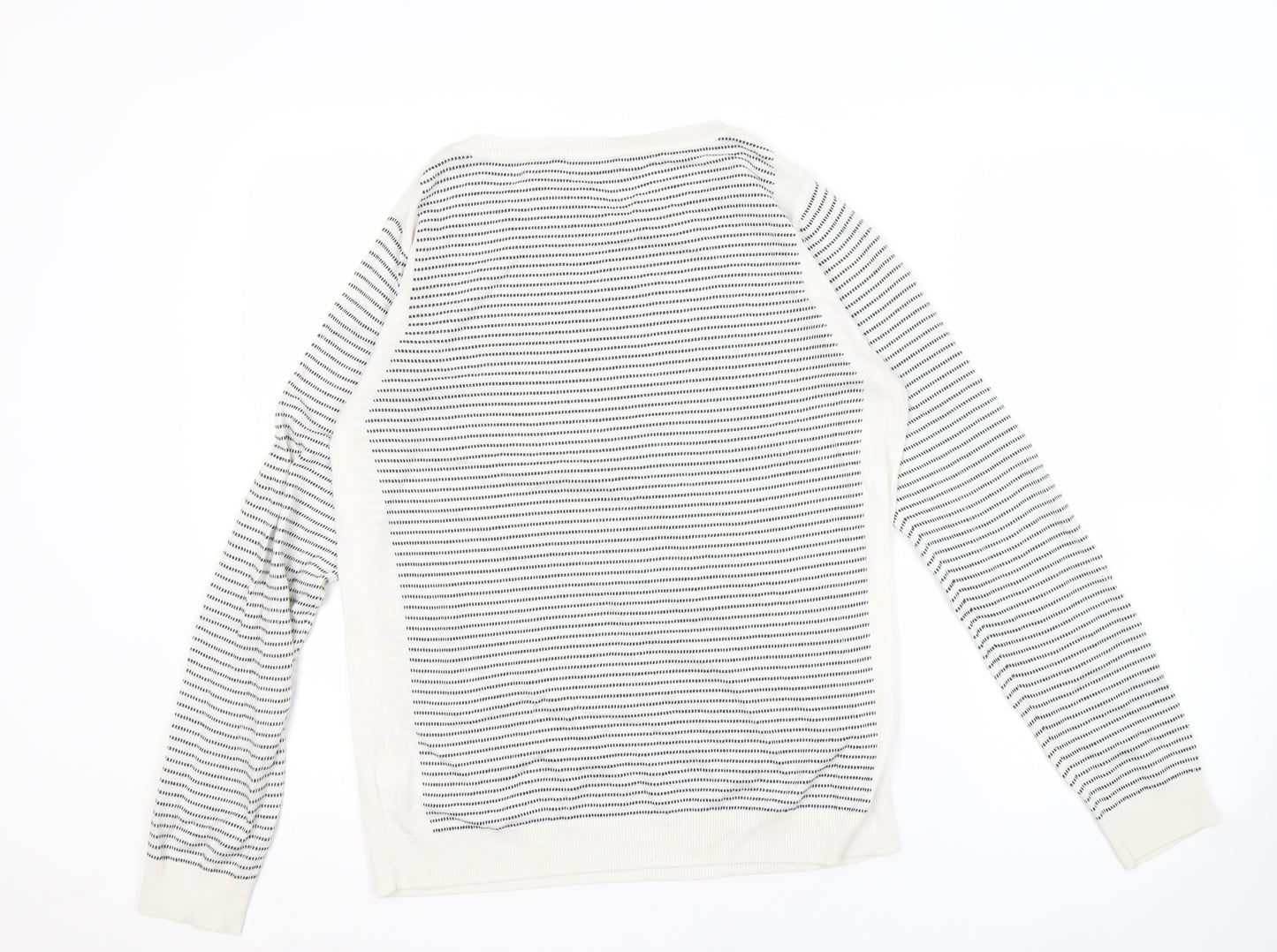Limited Collection Women's White Striped Jumper, Size 14