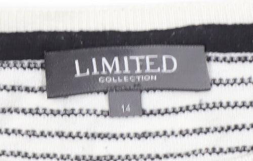 Limited Collection Women's White Striped Jumper, Size 14