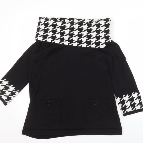 Sandra Darren Women's Black Cowl Neck Pullover L