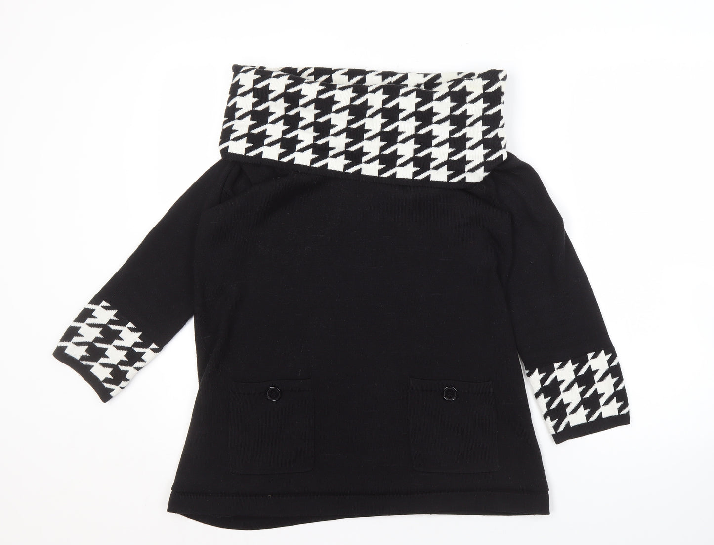 Sandra Darren Women's Black Cowl Neck Pullover L