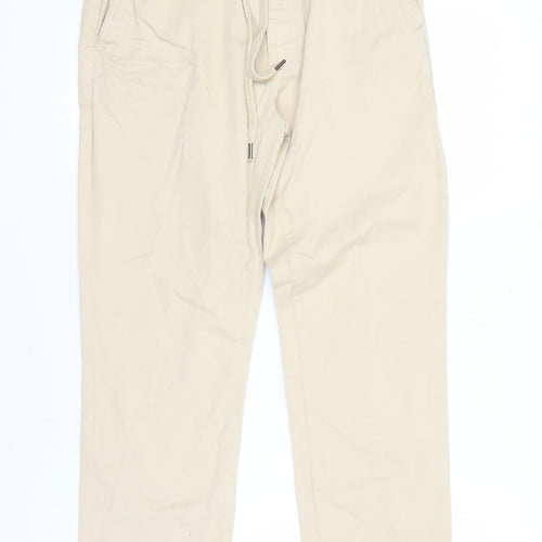 Topman Beige Men's Mid-Rise Trousers Size M
