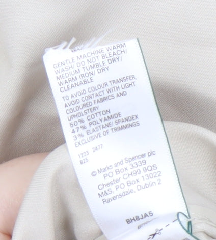 Marks and Spencer Women's Beige Straight Trousers Size 12