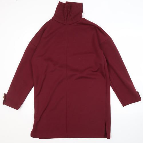 River Island Women's Red Roll Neck Long Sleeve Dress
