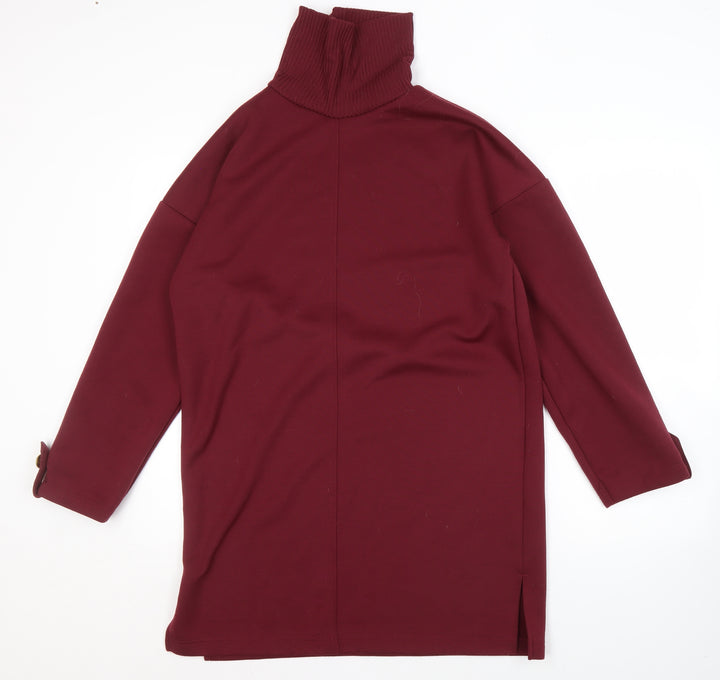 River Island Women's Red Roll Neck Long Sleeve Dress
