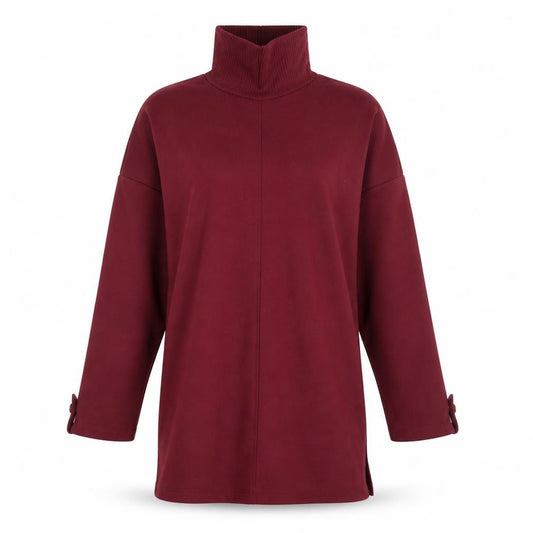 Front view of River Island Women's Red Roll Neck Long Sleeve Dress
